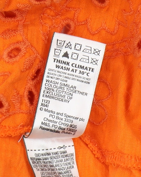 Womens UK Size 12 Marks and Spencer Orange T-Shirt