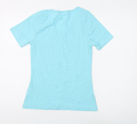 Damart Women's Blue Scoop Neck T-Shirt, Size S