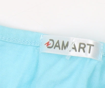 Damart Women's Blue Scoop Neck T-Shirt, Size S