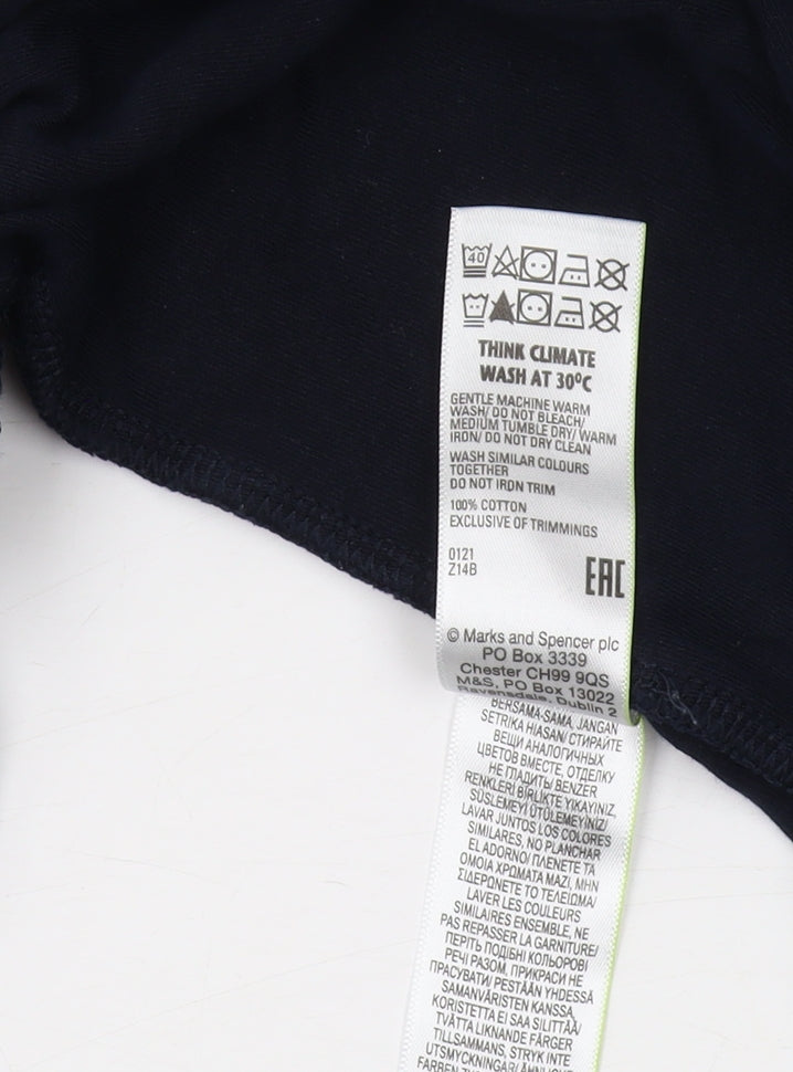 Marks and Spencer Men's Blue Polo, Medium, Regular Fit