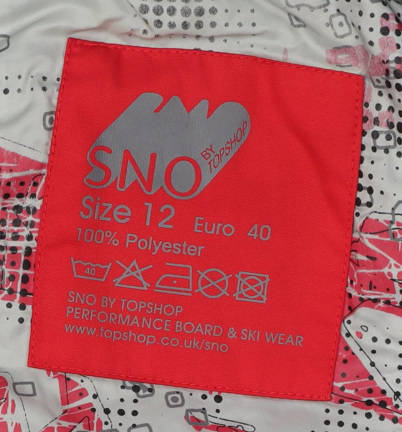 Womens UK Size 12 Topshop Red Ski Jacket