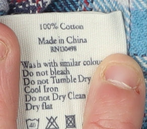 Jack Wills Women's Blue Plaid Button-Up Shirt, Size 8