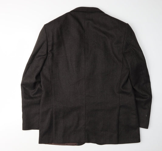 Armando Men's Brown Tweed Blazer, Size 42, Single-Breasted