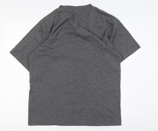 Nike Men's Grey V-Neck T-Shirt Size M