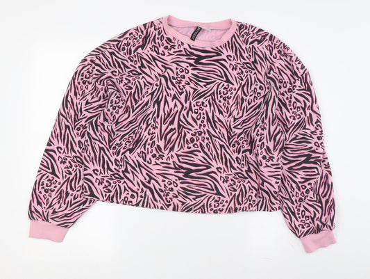 Womens UK Size M Divided Pink Pullover Sweatshirt