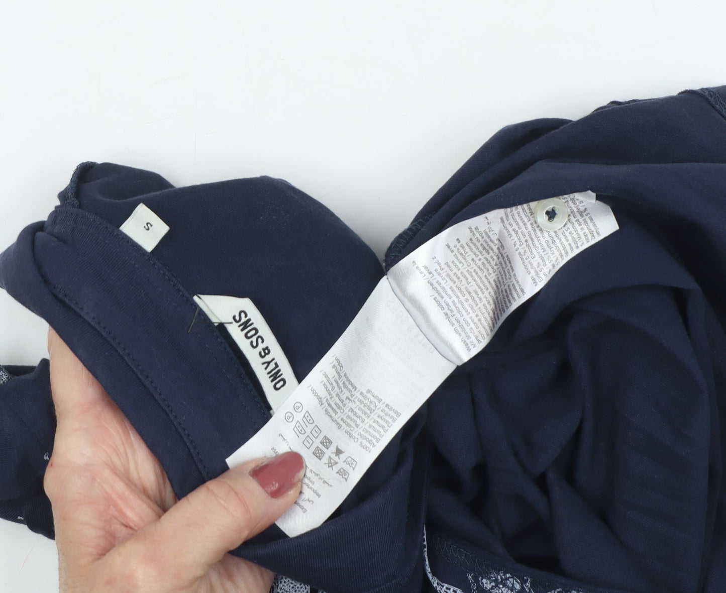 Only & Sons Men's Blue Animal Polo Shirt Size S