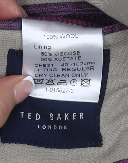 Mens UK Size 40 Ted Baker Regular Beige Suit Jacket