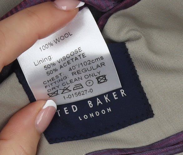 Mens UK Size 40R Ted Baker Regular Beige Suit Jacket