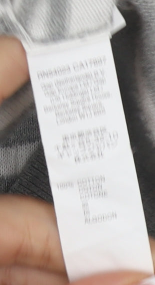 Gap Women's Grey Cardigan Size S V-Neck Striped Casual