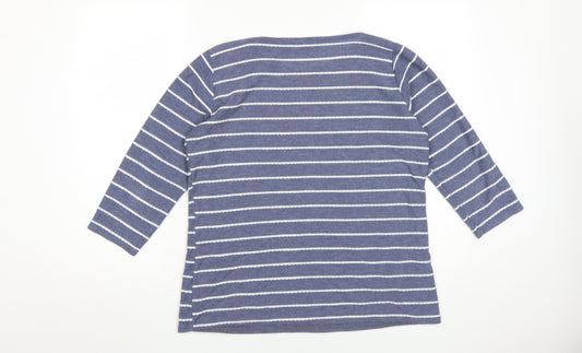 Womens UK Size M Isle Blue Basic T-Shirt