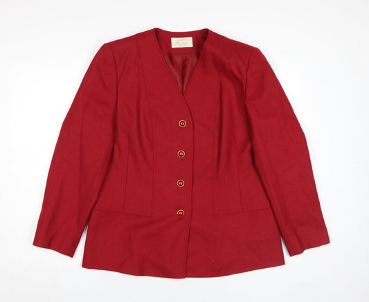 Womens UK Size 14 Eastex Red Basic Jacket