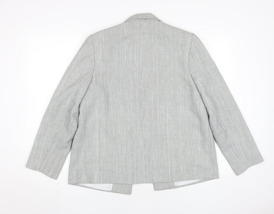 St Michael Women's Grey Blazer Size 14 - Classic Vintage