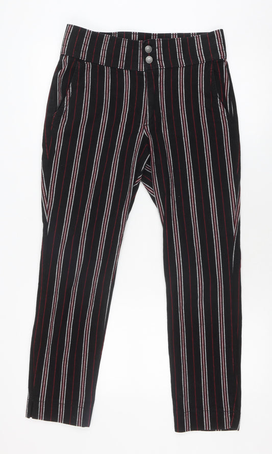 Womens UK Size M Hollister Cropped Black Trousers