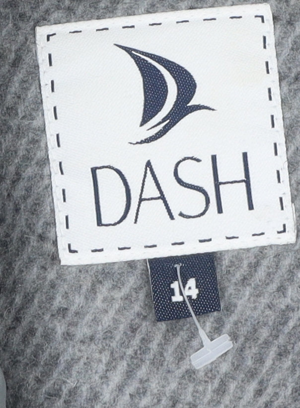 Dash Women's Grey Parka Coat Size 14 Faux Fur Hooded