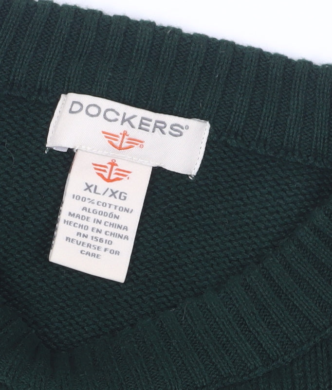 Dockers Men's Green XL Christmas Pullover Jumper
