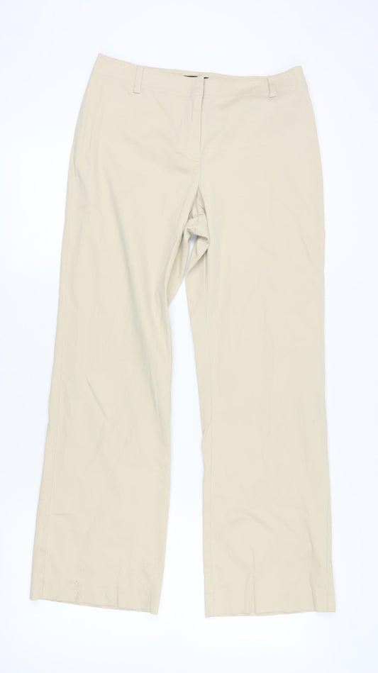 Womens UK Size 14 Ann Taylor Regular Fit Dress Pants Beige Trousers