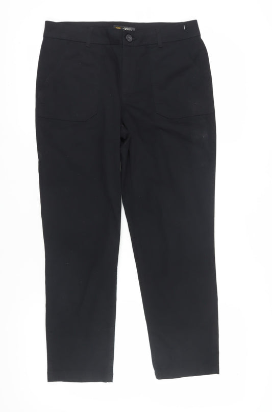 Womens UK Size 10 Lee Regular Fit Ankle Black Trousers