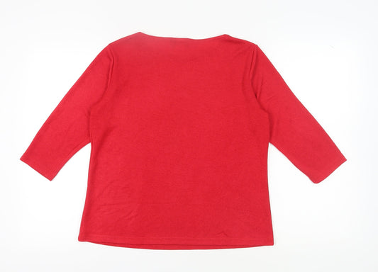 Womens UK Size M Notations Red Basic Blouse