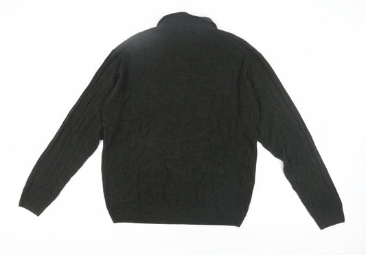 Dockers Men's Green Collared Pullover Jumper, L