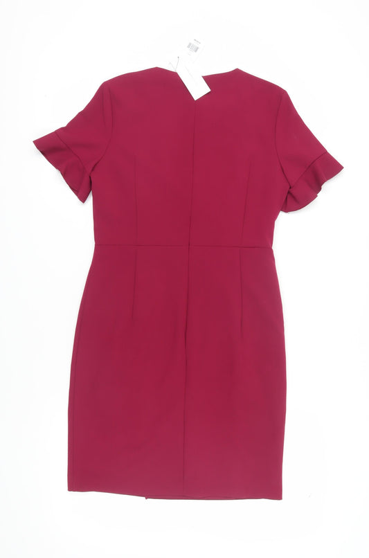 French Connection Women's Red Wrap Dress Size 12