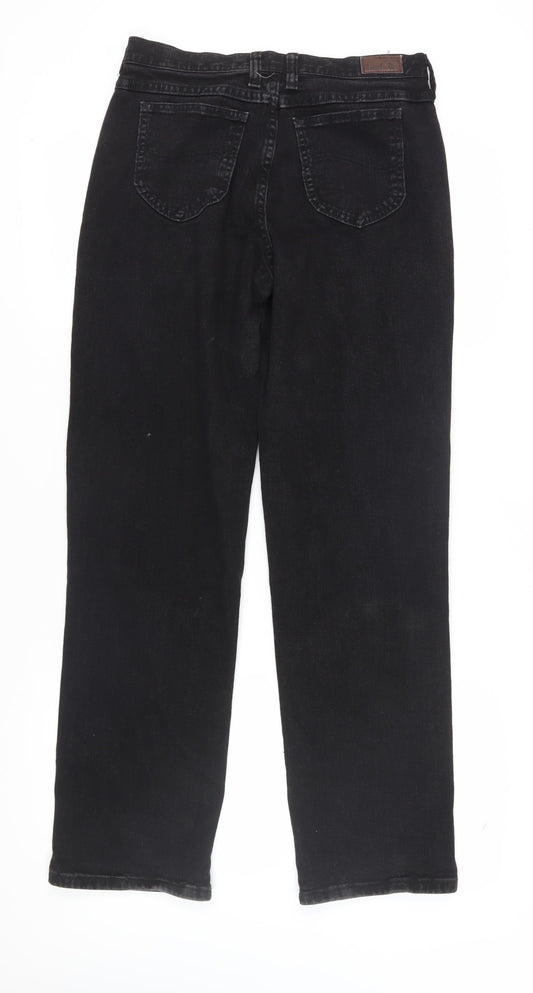 Lee Women's Black Straight Jeans Size 8 Relaxed Fit