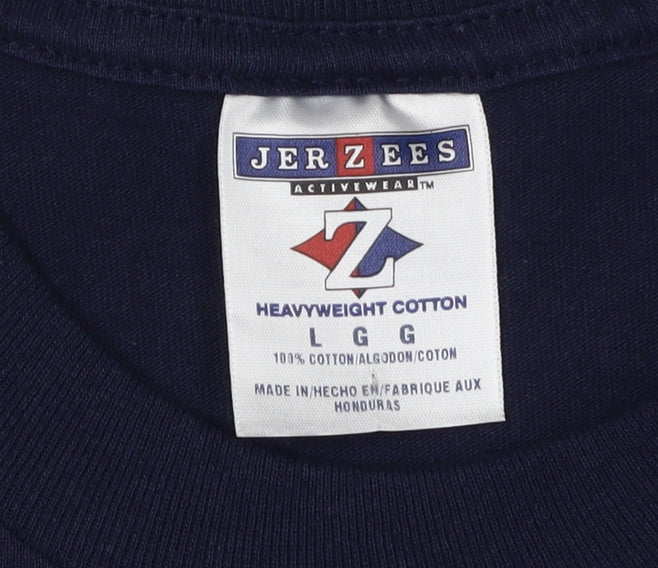 Unisex Adults UK Size L JERZEES Blue T-Shirt