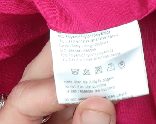 Basler Women's Red Polyamide Blazer Jacket Size L