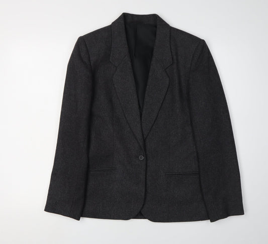 St Michael Women's Grey Blazer Size 10, Classic Wool
