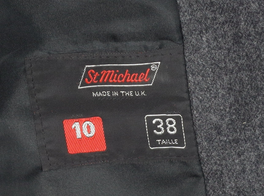 St Michael Women's Grey Blazer Size 10, Classic Wool