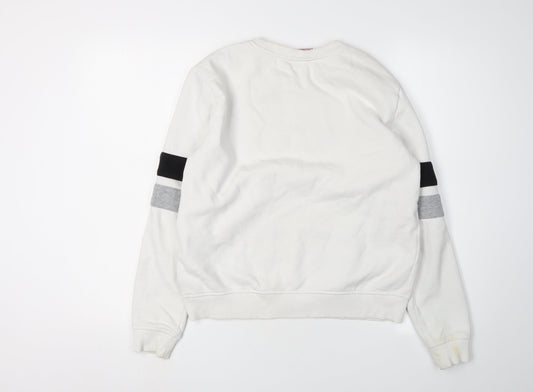 Fila Unisex Adults White Pullover Sweatshirt Size S