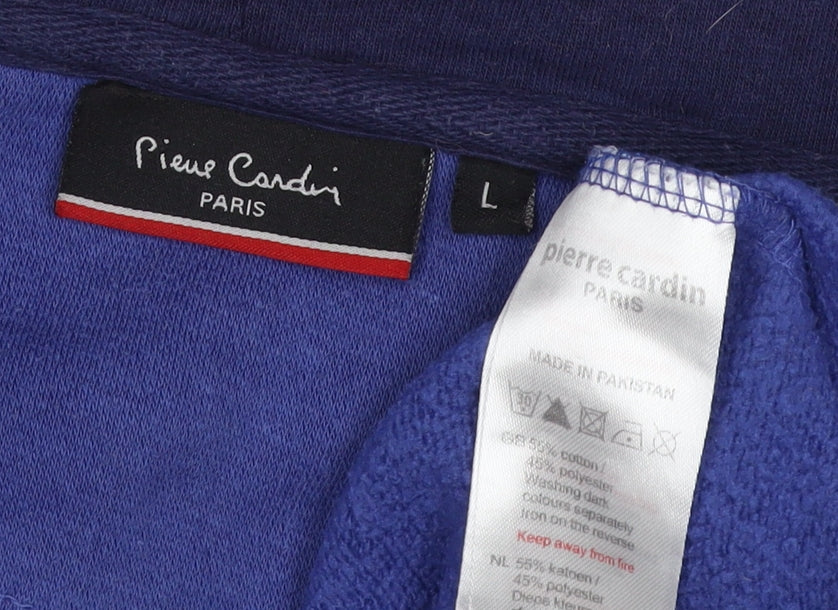 Mens UK Size L Pierre Cardin Blue Full Zip Hoodie