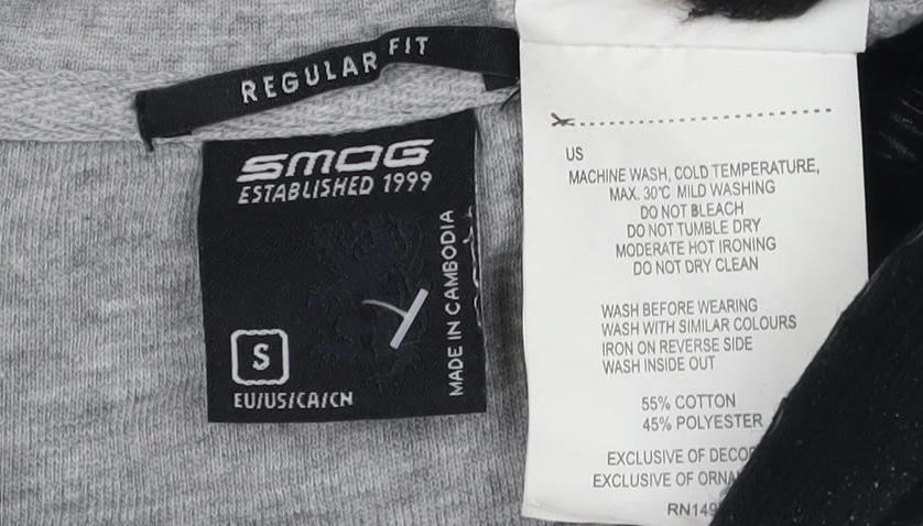 SMOG Unisex Grey Graphic Print Sweatshirt