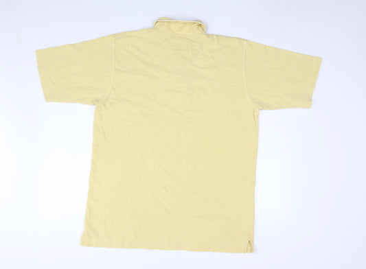 Mode Men's Yellow Cotton Short Sleeve Polo L