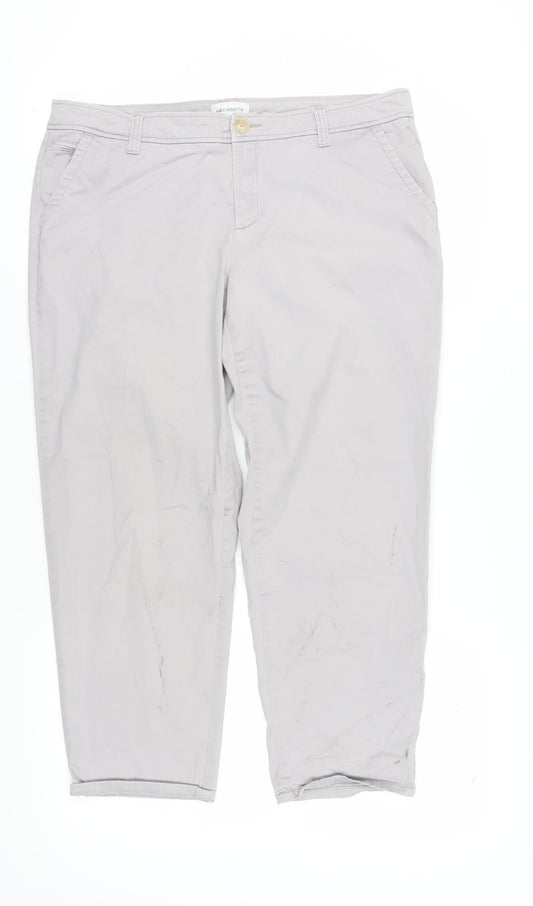 Womens UK Size 16 Liz Claiborne Classic Fit Chino Beige Trousers