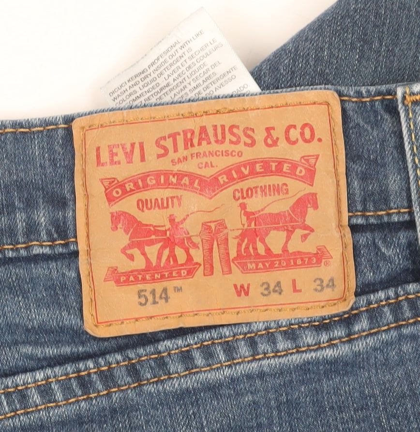 Levi Strauss & Co. Men's Blue Straight Jeans L