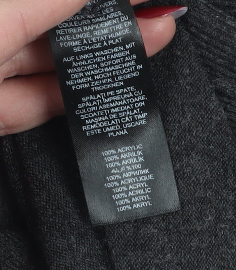 Red Herring Men's Black XL Henley Jumper