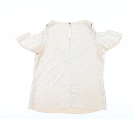 Womens UK Size 12 Oasis Beige Basic Blouse