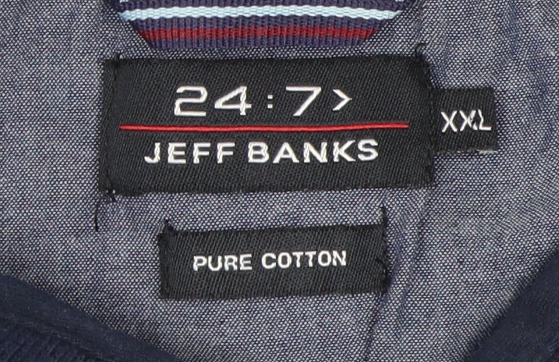 Jeff Banks Men’s Blue 2XL Solid Polo Shirt