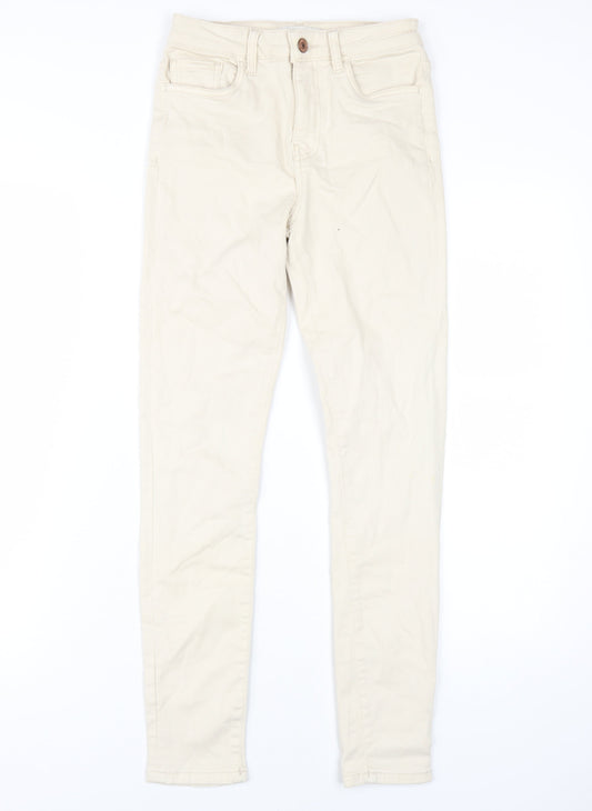 Womens UK Size 6 FOREVER 21 Skinny Beige Jeans