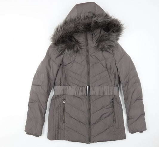 Womens UK Size S Wallis Grey Puffer Jacket