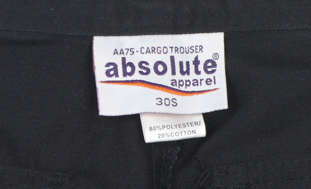 Absolute Apparel Men's Black Cargo Trousers 30 S