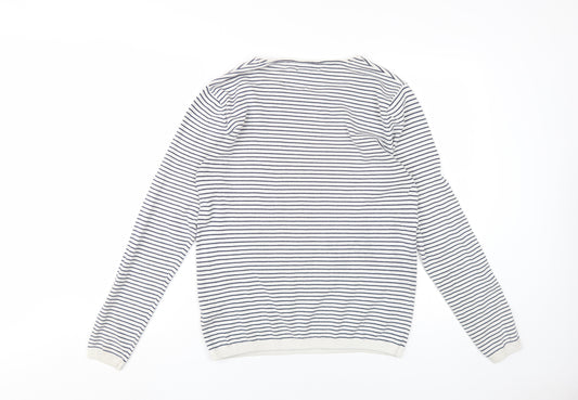 Marks and Spencer Men's White Striped Pullover S