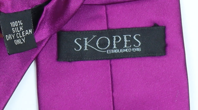 Mens Skopes Purple 100% Silk Pointed Tie