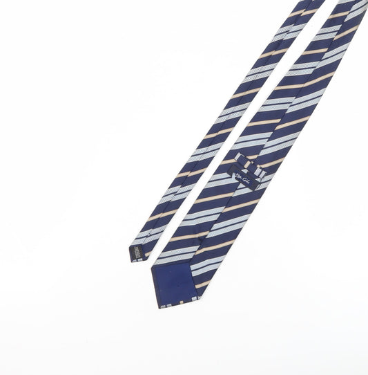 Van Gils Men's Blue Striped Slim Silk Tie