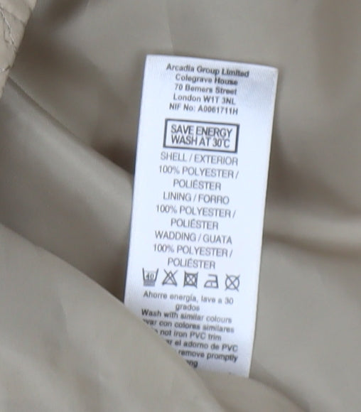 Womens UK Size 12 Wallis Beige Quilted Coat