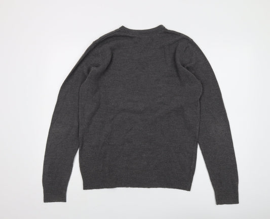 Burton Men's Grey V-Neck Pullover Jumper, M