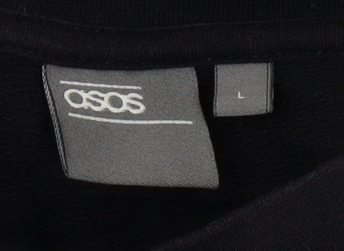 Unisex Adults UK Size L ASOS Black Pullover Sweatshirt