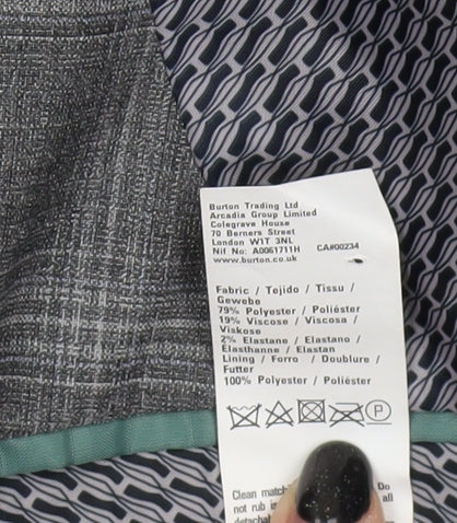 Burton Menswear Grey Check Slim Fit Blazer, 38R