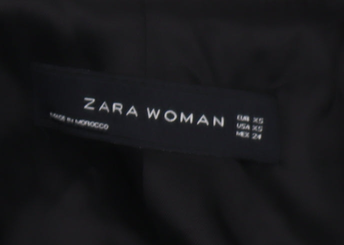 Zara Woman Grey Plaid Blazer, Size 4, Double-Breasted