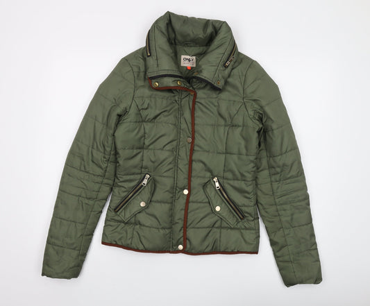 Womens UK Size S Only Green Puffer Jacket